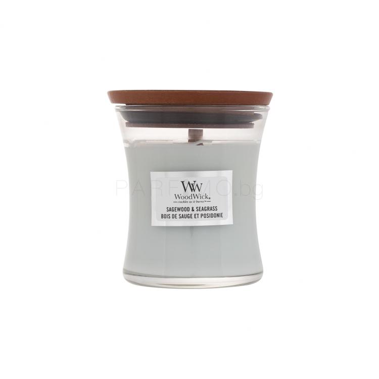 WoodWick Sagewood &amp; Seagrass Ароматна свещ 85 g