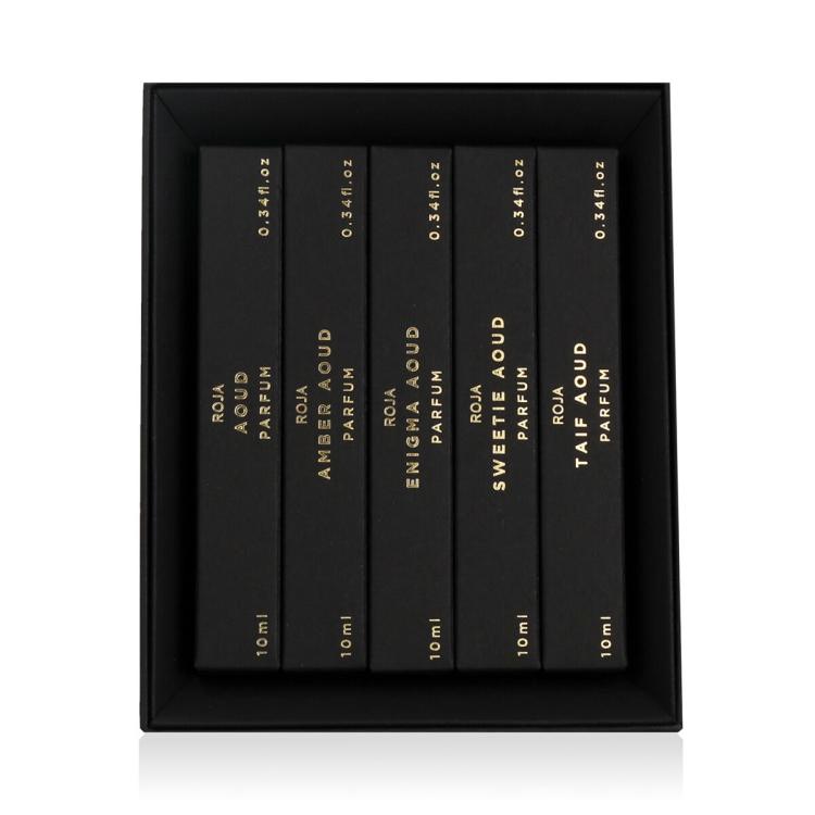 Roja Parfums Aoud Collection Подаръчен комплект парфюм Aoud 10 ml + парфюм Amber Aoud 10 ml + парфюм Enigma Aoud 10 ml + парфюм Sweetie Aoud 10 ml + парфюм Taif Aoud 10 ml