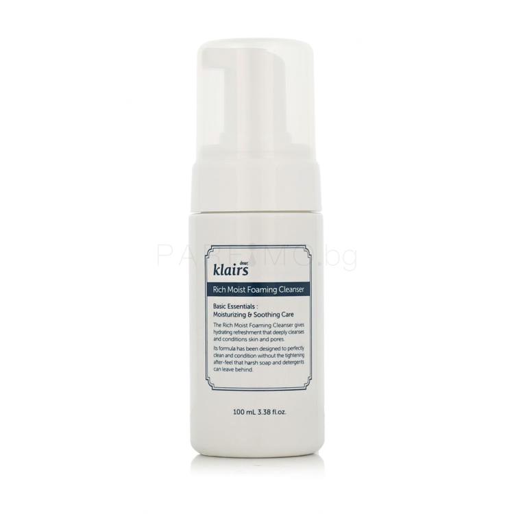 Dear, Klairs Rich Moist Foaming Cleanser Почистваща пяна 100 ml