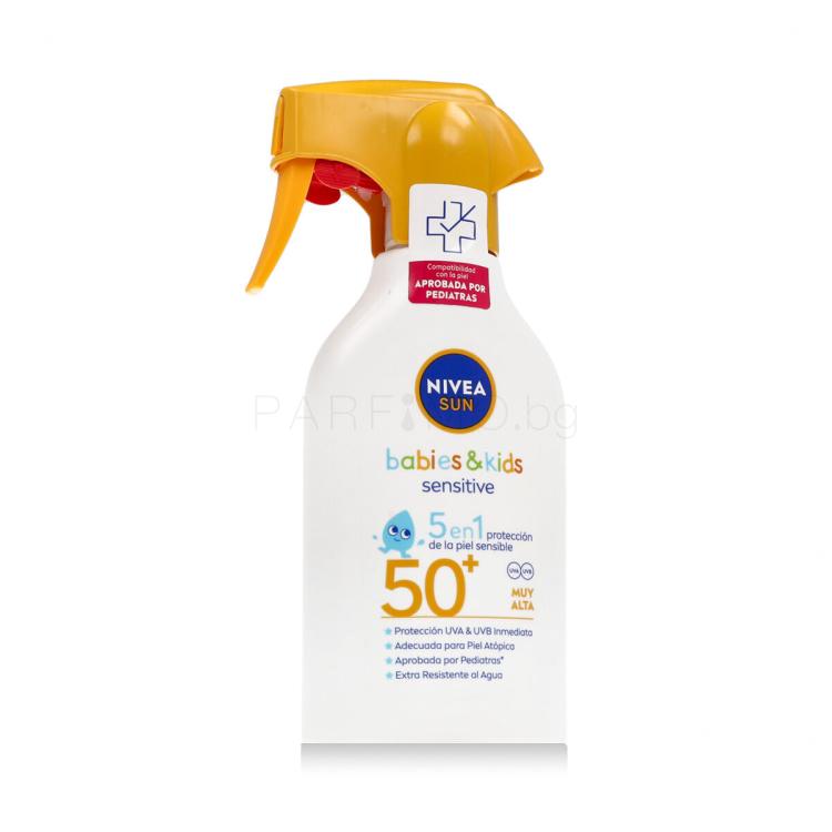 Nivea Sun Babies &amp; Kids Sensitive Protect Spray SPF50+ Слънцезащитна козметика за тяло за деца 270 ml