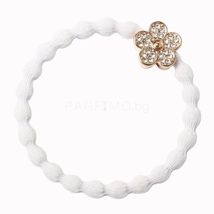 By Eloise London Bling Charms Daisy Flower Ластик за коса за жени 1 бр Нюанс White