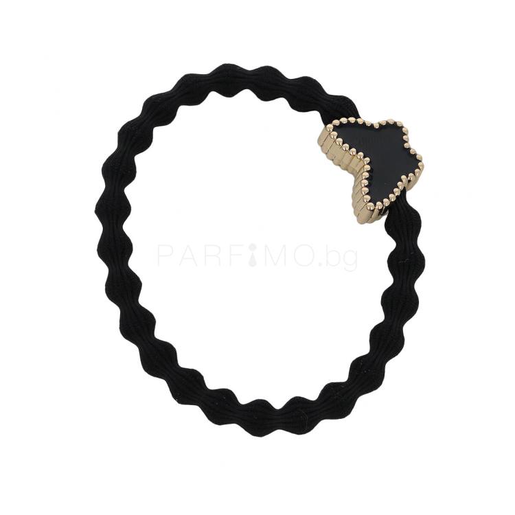 By Eloise London Enamel Gold Butterfly Ластик за коса за жени 1 бр Нюанс černá