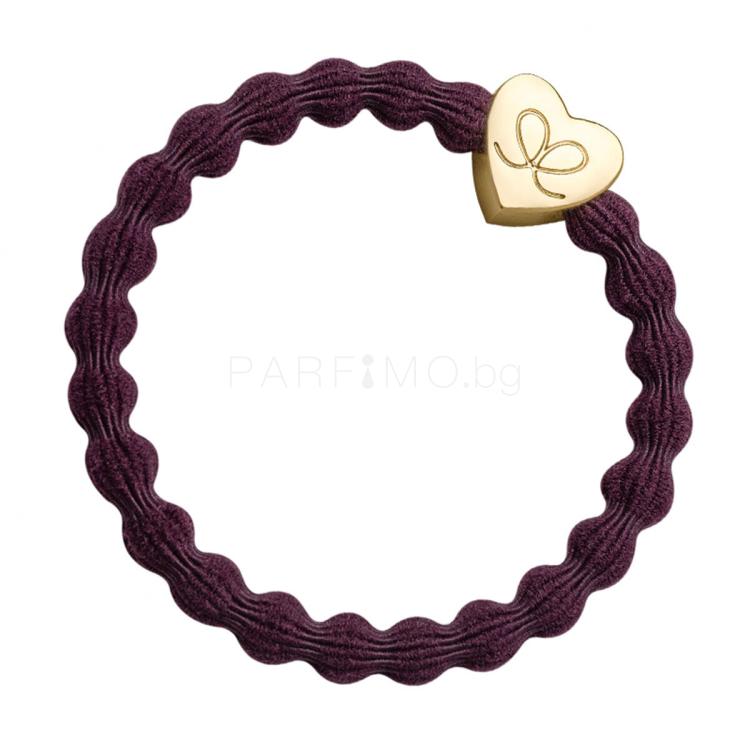 By Eloise London Gold Heart Ластик за коса за жени 1 бр Нюанс Plum