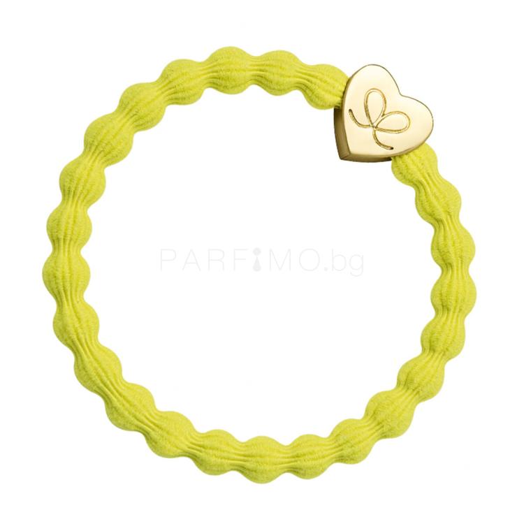 By Eloise London Gold Heart Ластик за коса за жени 1 бр Нюанс Sunshine Yellow