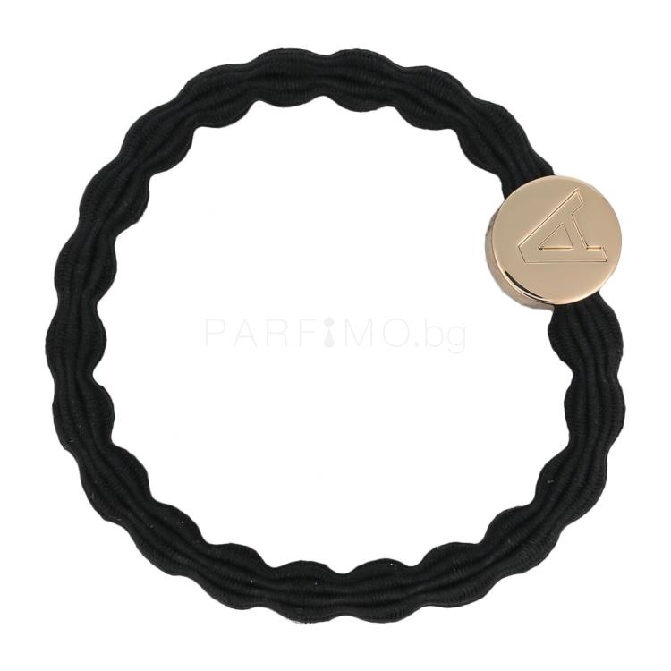 By Eloise London Letter Charms Gold A Ластик за коса 1 бр Нюанс A Black