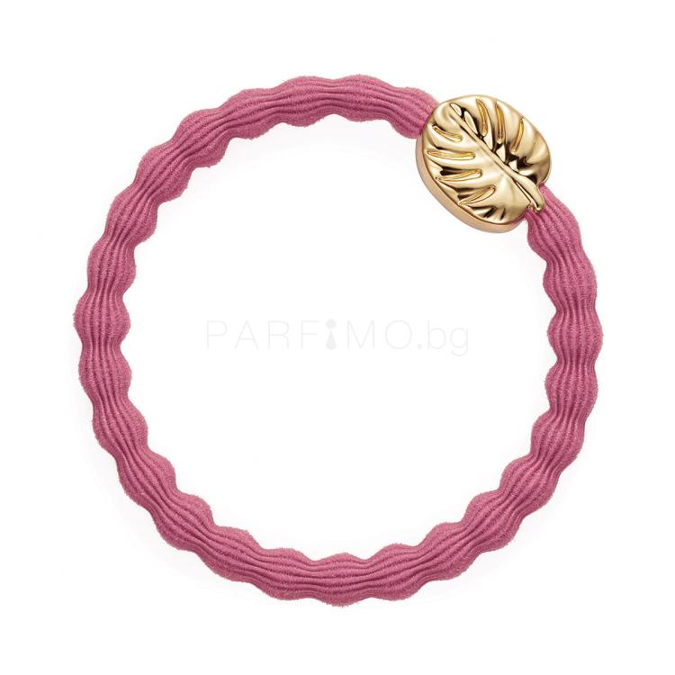 By Eloise London Gold Palm Leaf Ластик за коса за жени 1 бр Нюанс Neon Peach
