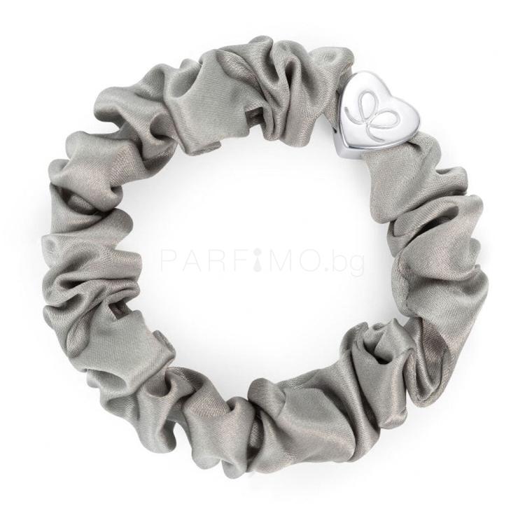 By Eloise London Silk Scrunchie Silver Heart Ластик за коса за жени 1 бр Нюанс Moonlight