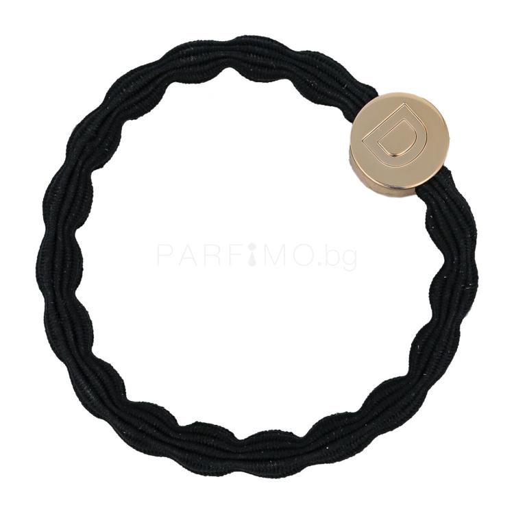 By Eloise London Letter Charms Gold Ластик за коса 1 бр Нюанс D Black
