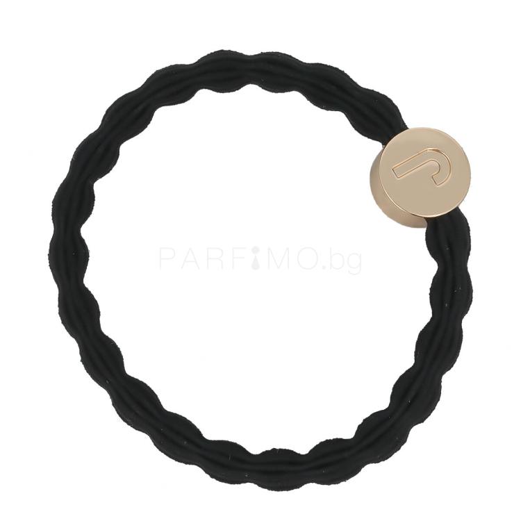 By Eloise London Letter Charms Gold Ластик за коса 1 бр Нюанс J Black