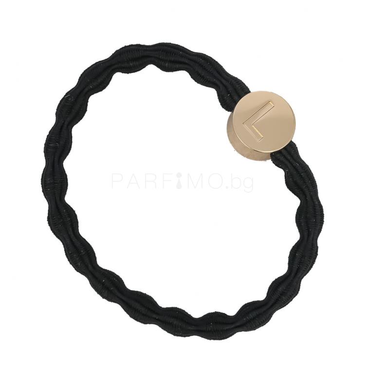 By Eloise London Letter Charms Gold Ластик за коса 1 бр Нюанс L Black