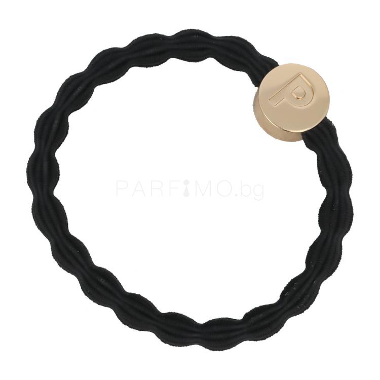 By Eloise London Letter Charms Gold Ластик за коса 1 бр Нюанс P Black