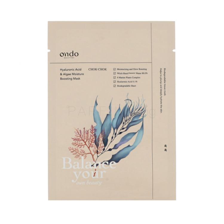 Ondo Beauty 36.5 CHOK-CHOK Hyaluronic Acid &amp; Algae Moisture Boosting Mask Маска за лице 25 g