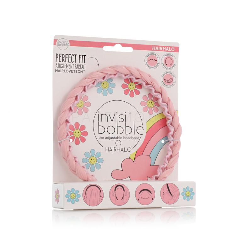 Invisibobble Hairhalo Retro Dreamin&#039; Ластик за коса за жени 1 бр Нюанс Eat, Pink, and be Merry