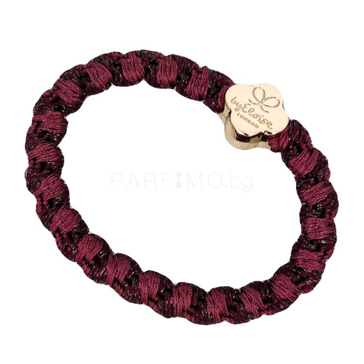 By Eloise London Woven Gold Quatrefoil Ластик за коса за жени 1 бр Нюанс Plum