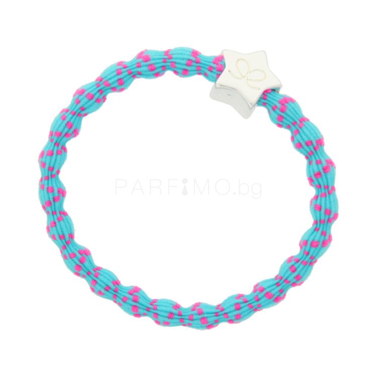 By Eloise London Silver Star Ластик за коса за жени 1 бр Нюанс Neon Pink on Neon Blue