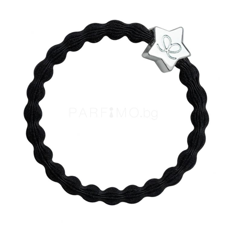 By Eloise London Bling Charms Silver Diamanté Star Ластик за коса за жени 1 бр Нюанс Black