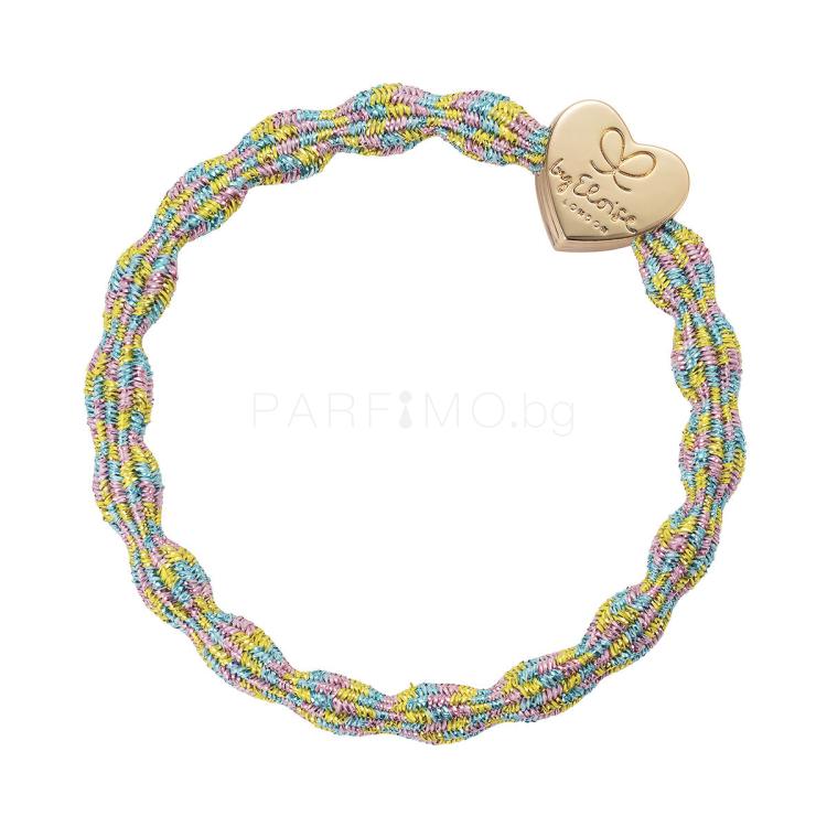 By Eloise London Metallic Gold Heart Ластик за коса за жени 1 бр Нюанс Candy