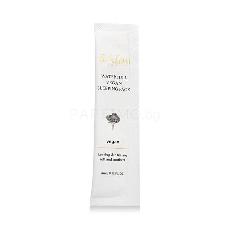 d&#039;Alba White Truffle Waterfull Vegan Sleeping Pack Маска за лице за жени 12x4 ml