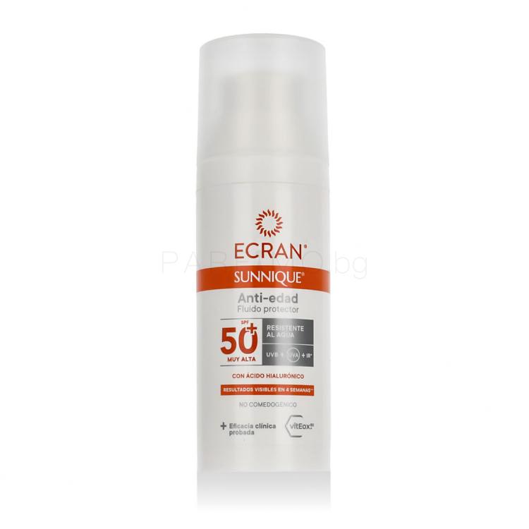 Ecran Sunnique Anti-Aging Protective Fluid SPF50+ Слънцезащитен продукт за лице 50 ml