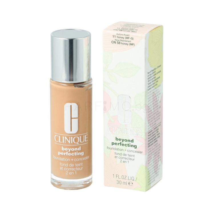 Clinique Beyond Perfecting Foundation + Concealer Фон дьо тен за жени 30 ml Нюанс 11 Honey MF-G