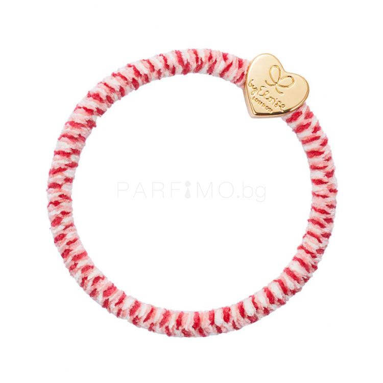 By Eloise London Velvet Gold Heart Ластик за коса 1 бр Нюанс Raspberry Ripple