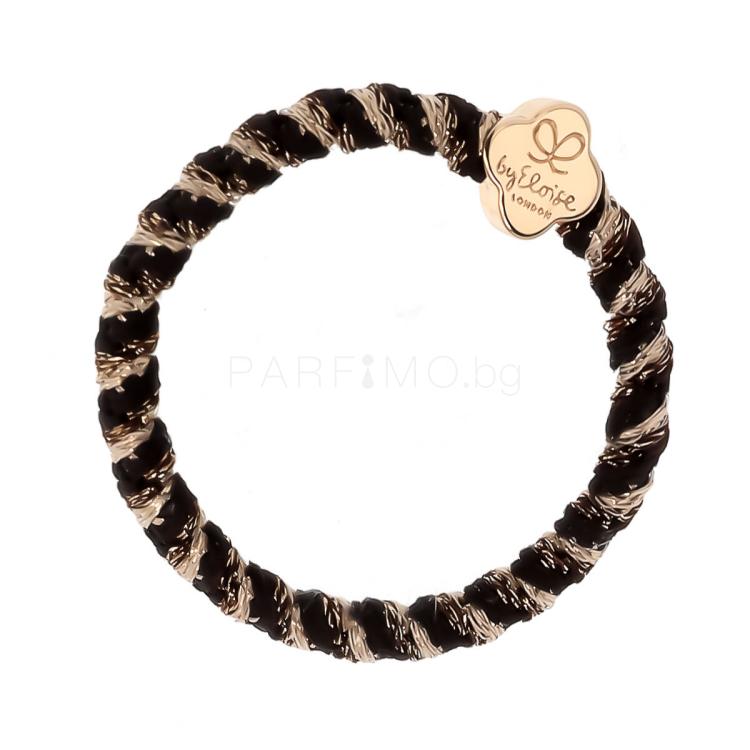 By Eloise London Woven Gold Quatrefoil Ластик за коса за жени 1 бр Нюанс Golden Graphite