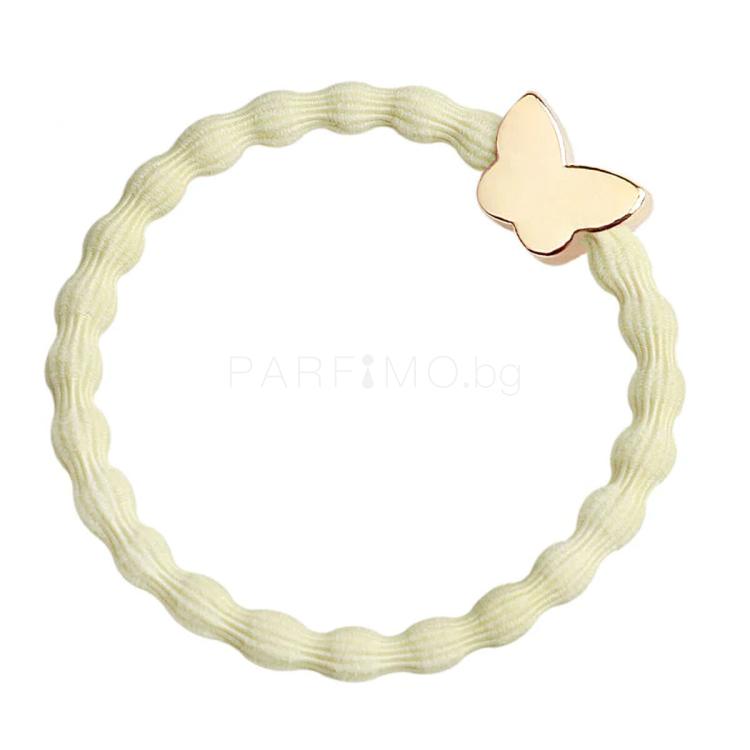 By Eloise London Gold Butterfly Ластик за коса за жени 1 бр Нюанс Melon Yellow