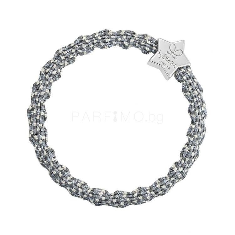 By Eloise London Metallic Silver Star Ластик за коса за жени 1 бр Нюанс Ash