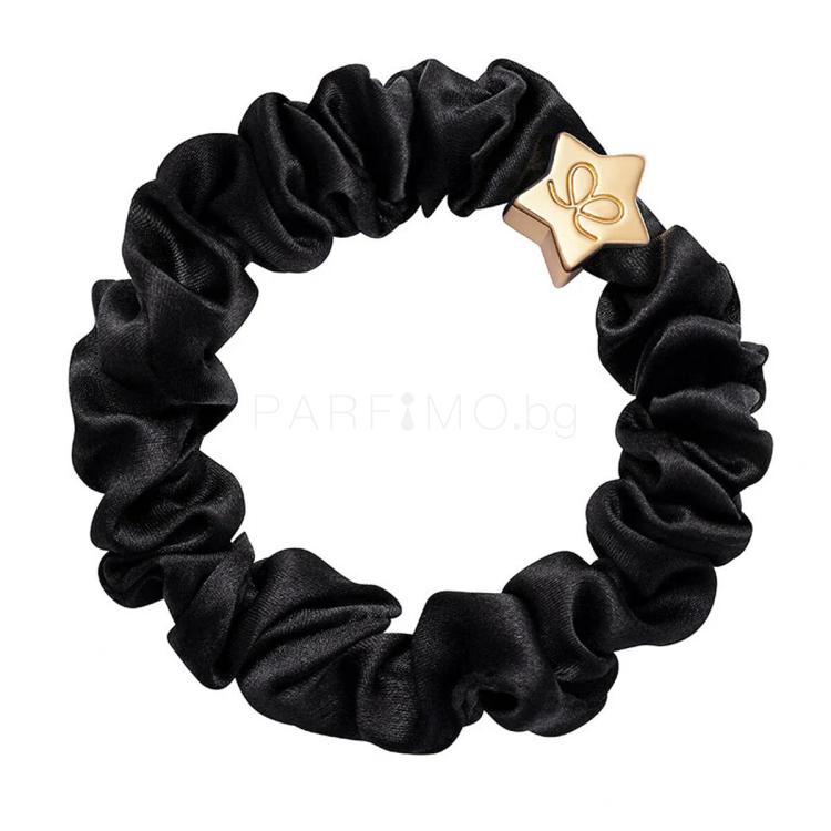 By Eloise London Silk Scrunchie Gold Star Ластик за коса за жени 1 бр Нюанс Black