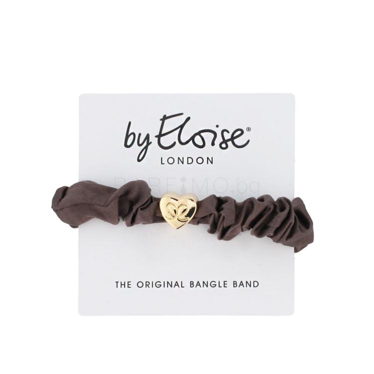 By Eloise London Silk Scrunchie Gold Heart Ластик за коса за жени 1 бр Нюанс Mocha