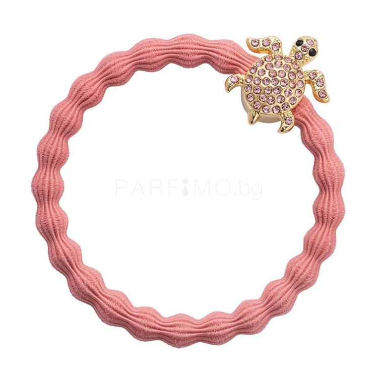 By Eloise London Bling Charms Gold Diamanté Turtle Ластик за коса за жени 1 бр Нюанс Coral