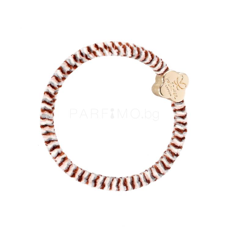 By Eloise London Velvet Gold Quatrefoil Ластик за коса 1 бр Нюанс Soft Neutrals