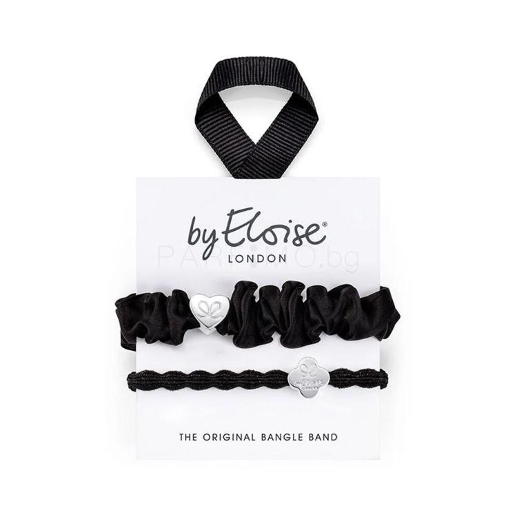 By Eloise London Set Silver &amp; Black Ластик за коса за жени 1 бр