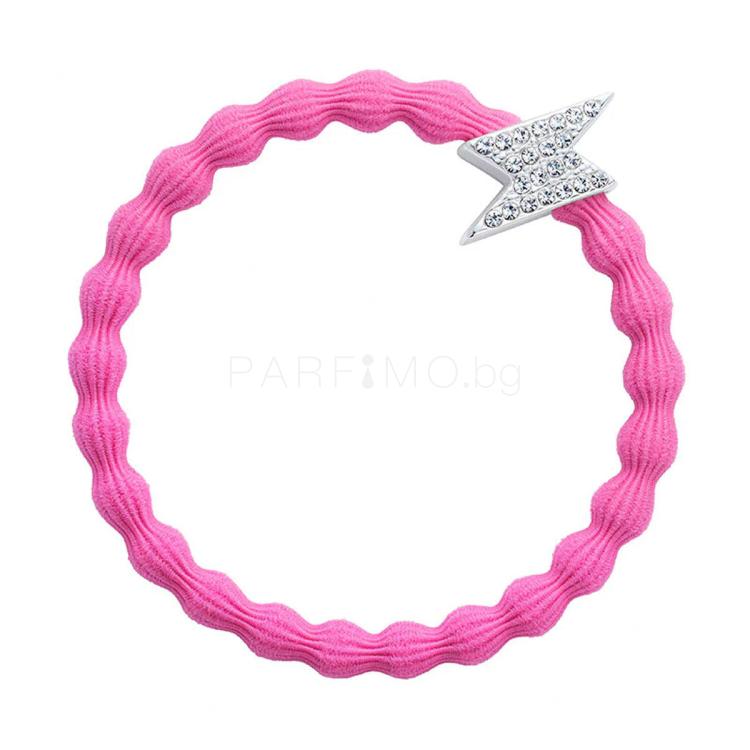 By Eloise London Silver Bling Diamanté Bolt Ластик за коса за жени 1 бр Нюанс Neon Pink