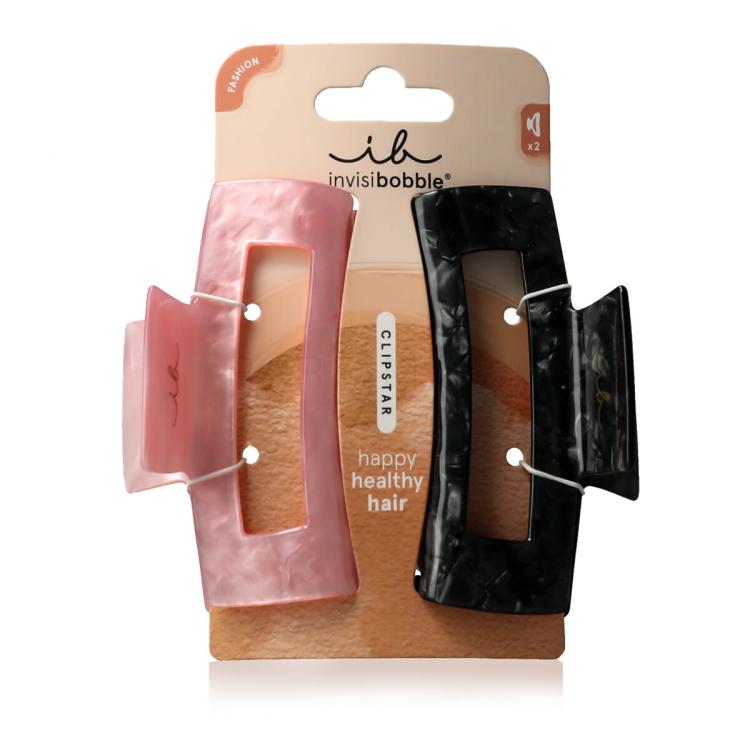 Invisibobble Clipstar Eclipse Glossy L Щипка за коса за жени Нюанс Black &amp; Pink Комплект