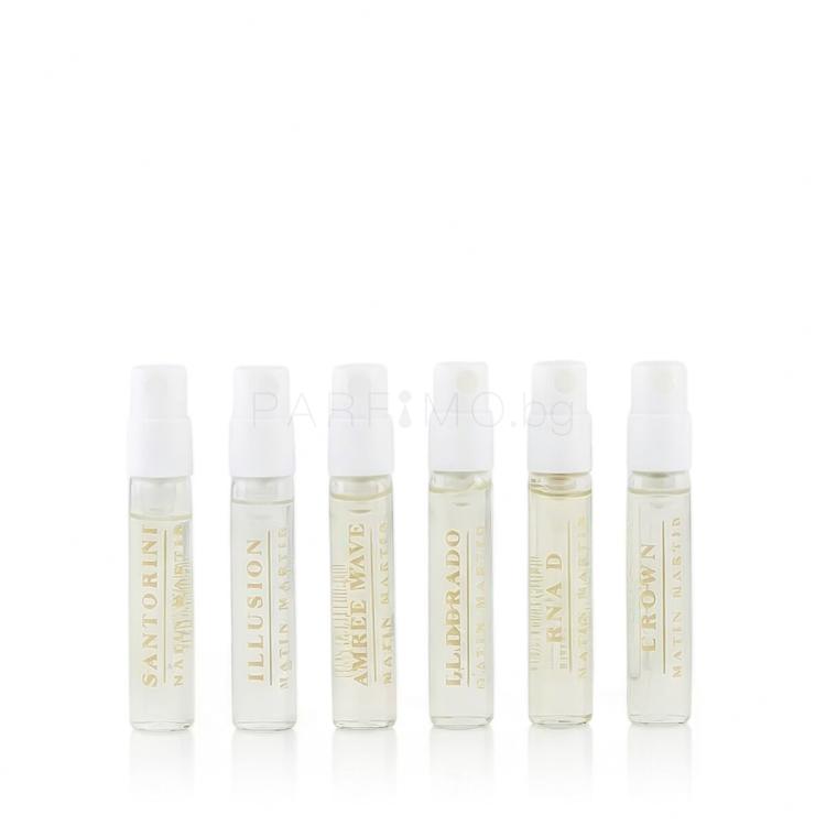 Matin Martin Discovery Set Подаръчен комплект EDP Illusion 2 ml + EDP El Dorado 2 ml + EDP Raa'd 2 ml + EDP Amber Wave 2 ml + EDP Santorini 2 ml + EDP Crown 2 ml