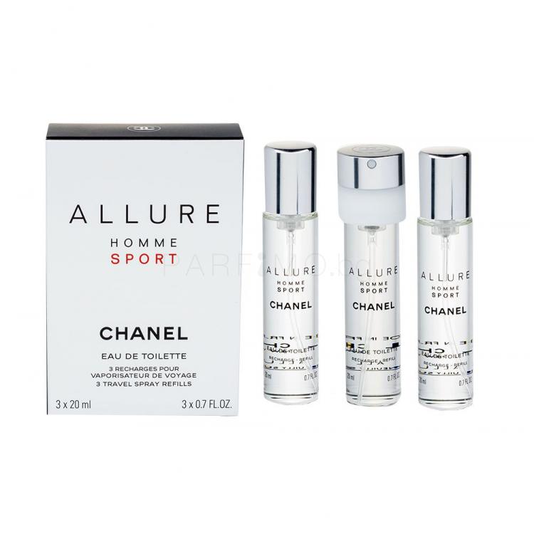 Chanel Allure Homme Sport 3x20 ml Eau de Toilette за мъже Пълнител 20 ml