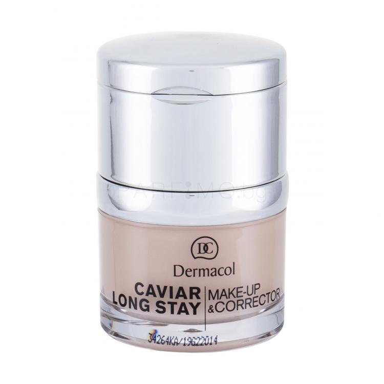 Dermacol Caviar Long Stay Make-Up &amp; Corrector Фон дьо тен за жени 30 ml Нюанс 1 Pale