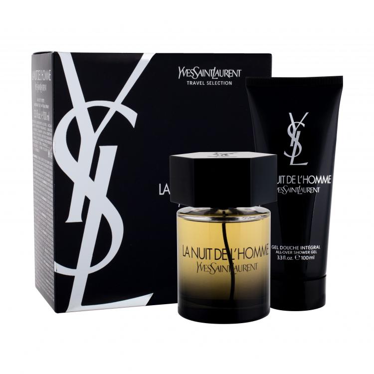 Yves Saint Laurent La Nuit De L&#039;Homme Подаръчен комплект EDT 100 ml + душ гел 100 ml