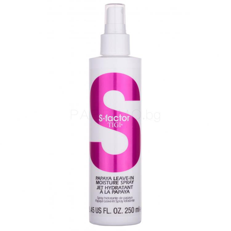 Tigi S Factor Papaya Leave-In Moisture Spray За блясък на косата за жени 250 ml