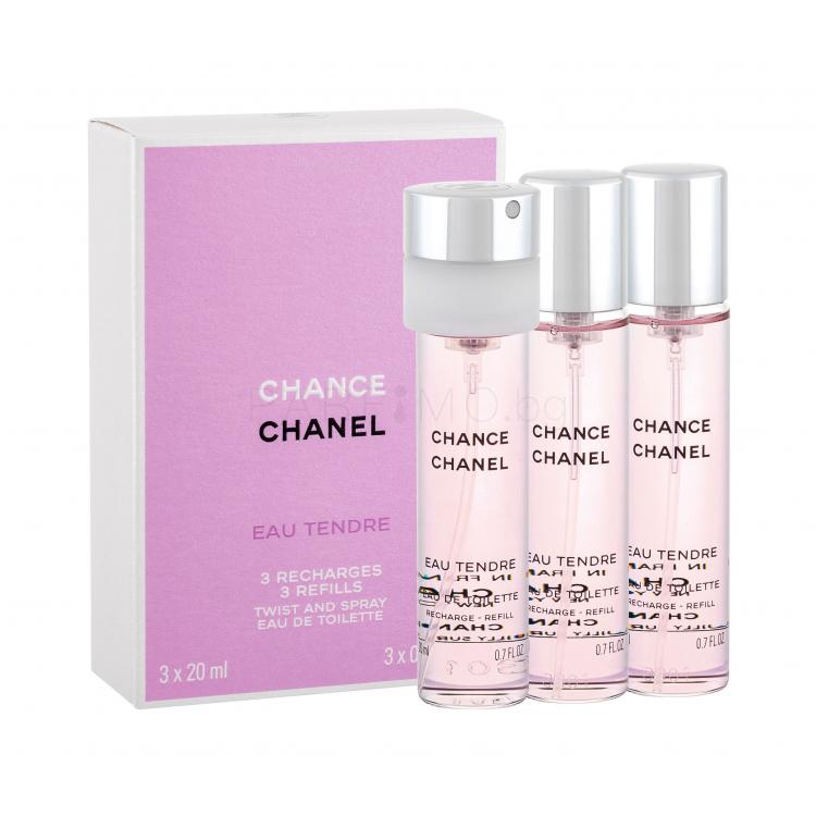 Chanel Chance Eau Tendre 3x 20 ml Eau de Toilette за жени Пълнител 20 ml