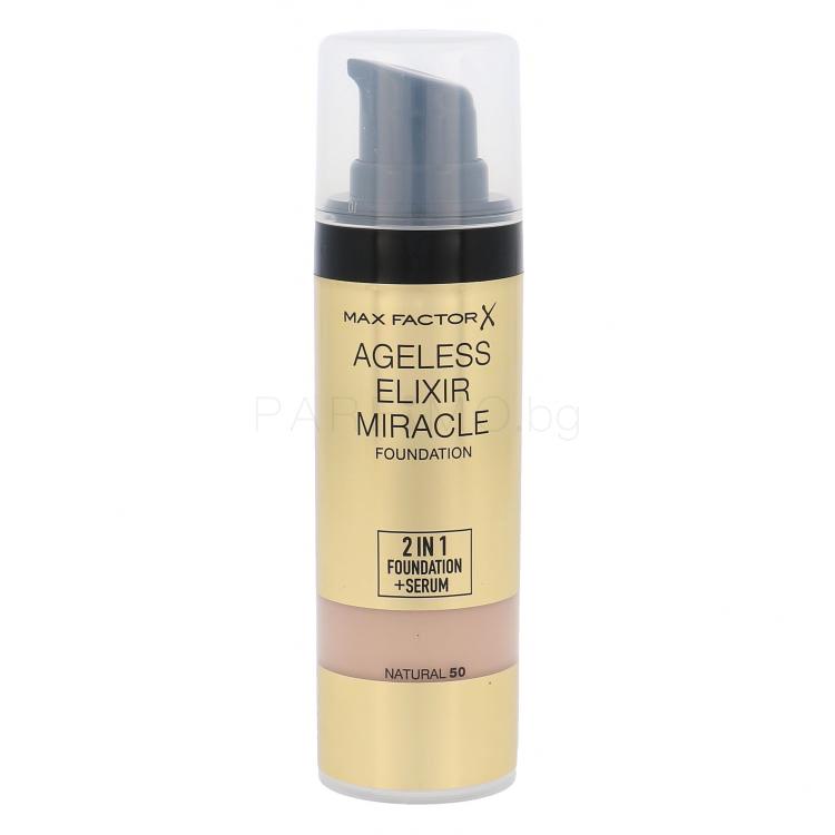 Max Factor Ageless Elixir 2in1 Foundation + Serum SPF15 Фон дьо тен за жени 30 ml Нюанс 50 Natural