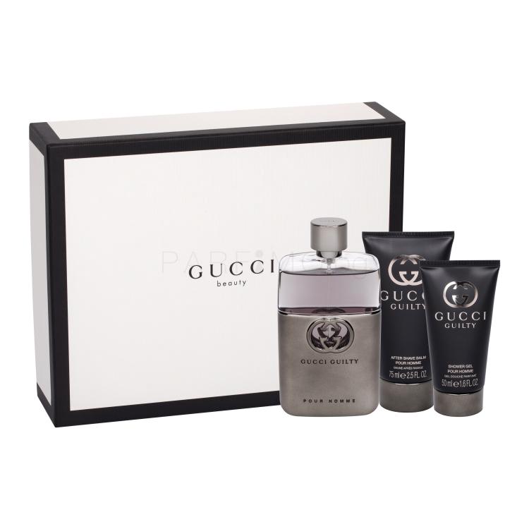 Gucci Guilty Подаръчен комплект EDT 90 ml + балсам за след бръснене 75 ml + душ гел 50 ml