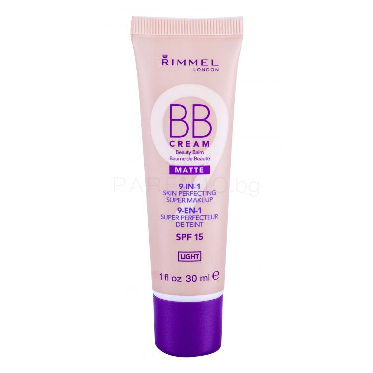 Rimmel London BB Cream 9in1 Matte SPF15 BB крем за жени 30 ml Нюанс Light