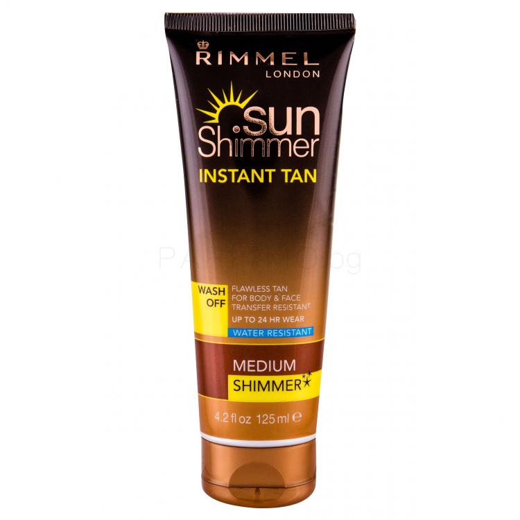 Rimmel London Sun Shimmer Instant Tan Автобронзант за жени 125 ml Нюанс Medium Shimmer