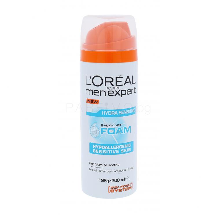 L&#039;Oréal Paris Men Expert Hydra Sensitive Пяна за бръснене за мъже 200 ml