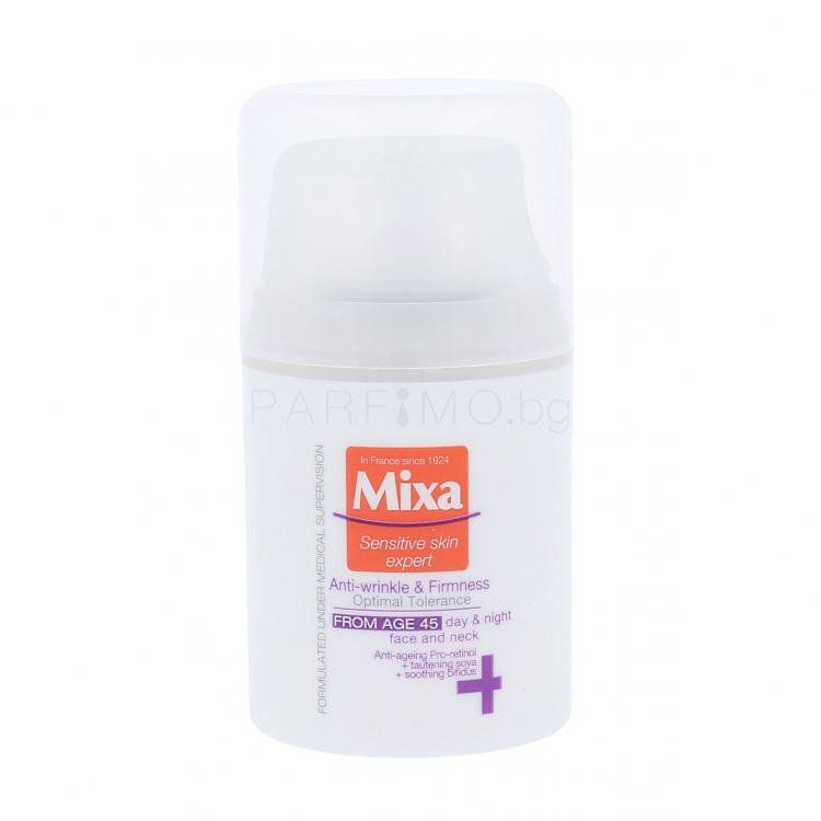 Mixa Optimal Tolerance Anti-Wrinkle &amp; Radiance Cream 45+ Дневен крем за лице за жени 50 ml