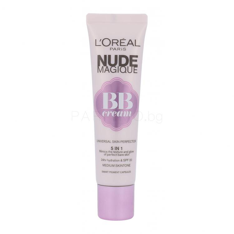 L&#039;Oréal Paris Nude Magique 5in1 SPF20 BB крем за жени 30 ml Нюанс Medium