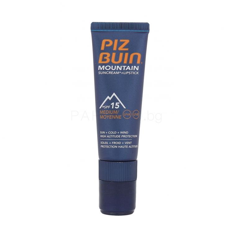PIZ BUIN Mountain Sun Cream + Lipstick SPF15 Слънцезащитен продукт за лице 22,3 ml