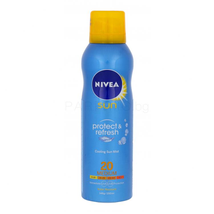 Nivea Sun Protect &amp; Refresh Cooling Sun Mist SPF20 Слънцезащитна козметика за тяло 200 ml